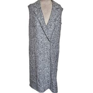 Meg Grey Sleeveless Wrap Wool Blend Coat Size XS